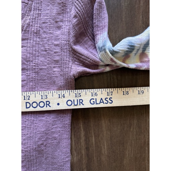 We The Free Big Sur Ribbed Long Sleeve Top Mauve White Free People Women Size LG - Picture 5 of 7